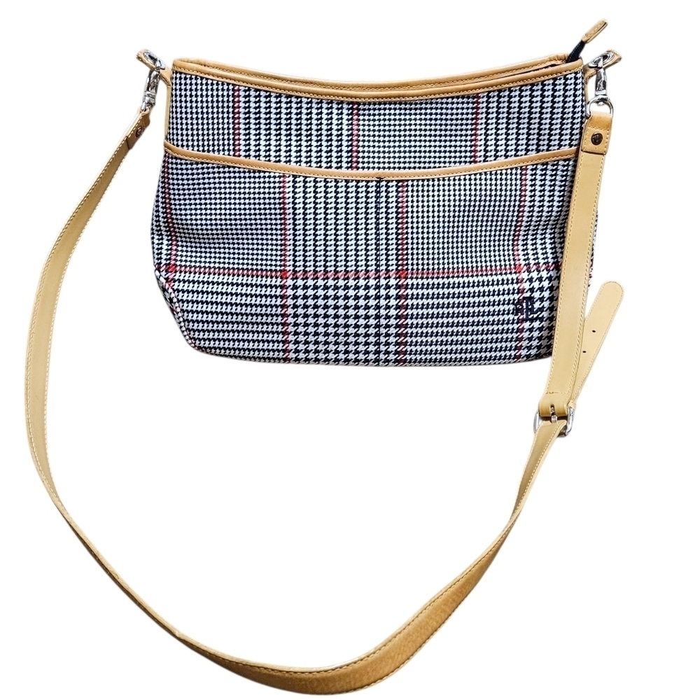 Ralph Lauren Houndstooth Shoulder Bag Purse Red White Blue Americana Preppy Y2K